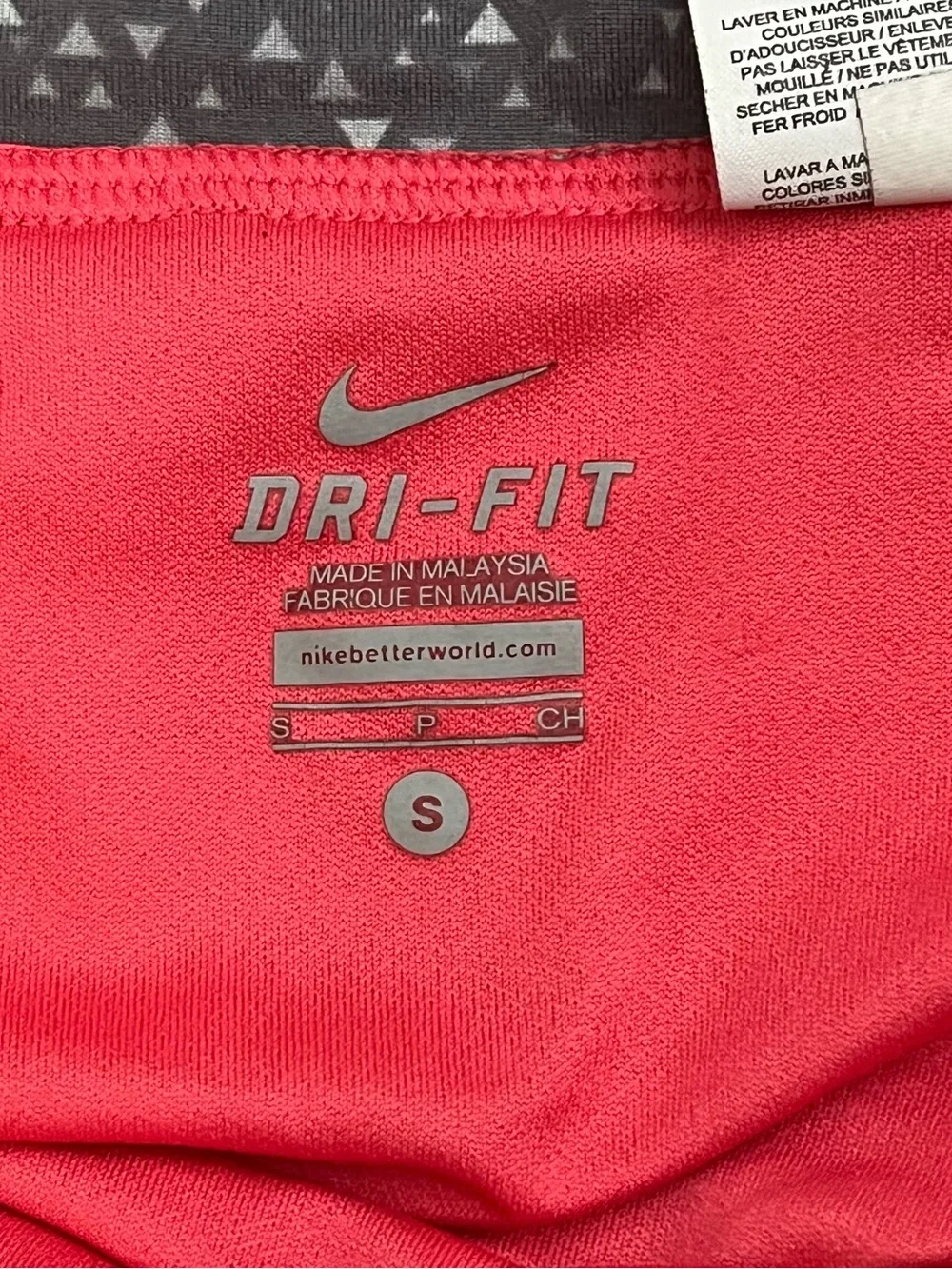 Nike Women's Dark Pink Gray Running Shorts with Patterned Black Waistband Small